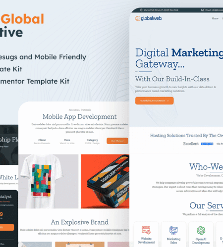 WebGlobal: Digital Marketing Elementor Template Kit
