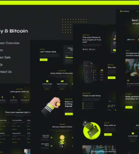 Coinary – Blockchain Cryptocurrency & Bitcoin Elementor Template