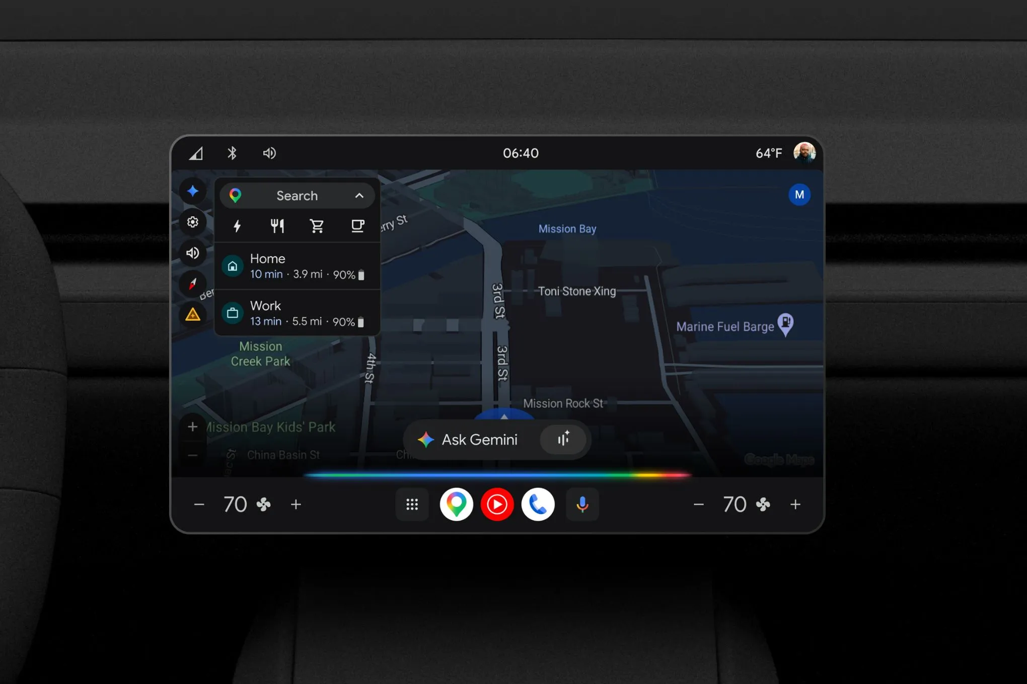 An example of what the Gemini AI assistant will look like in cars with Google built-in.