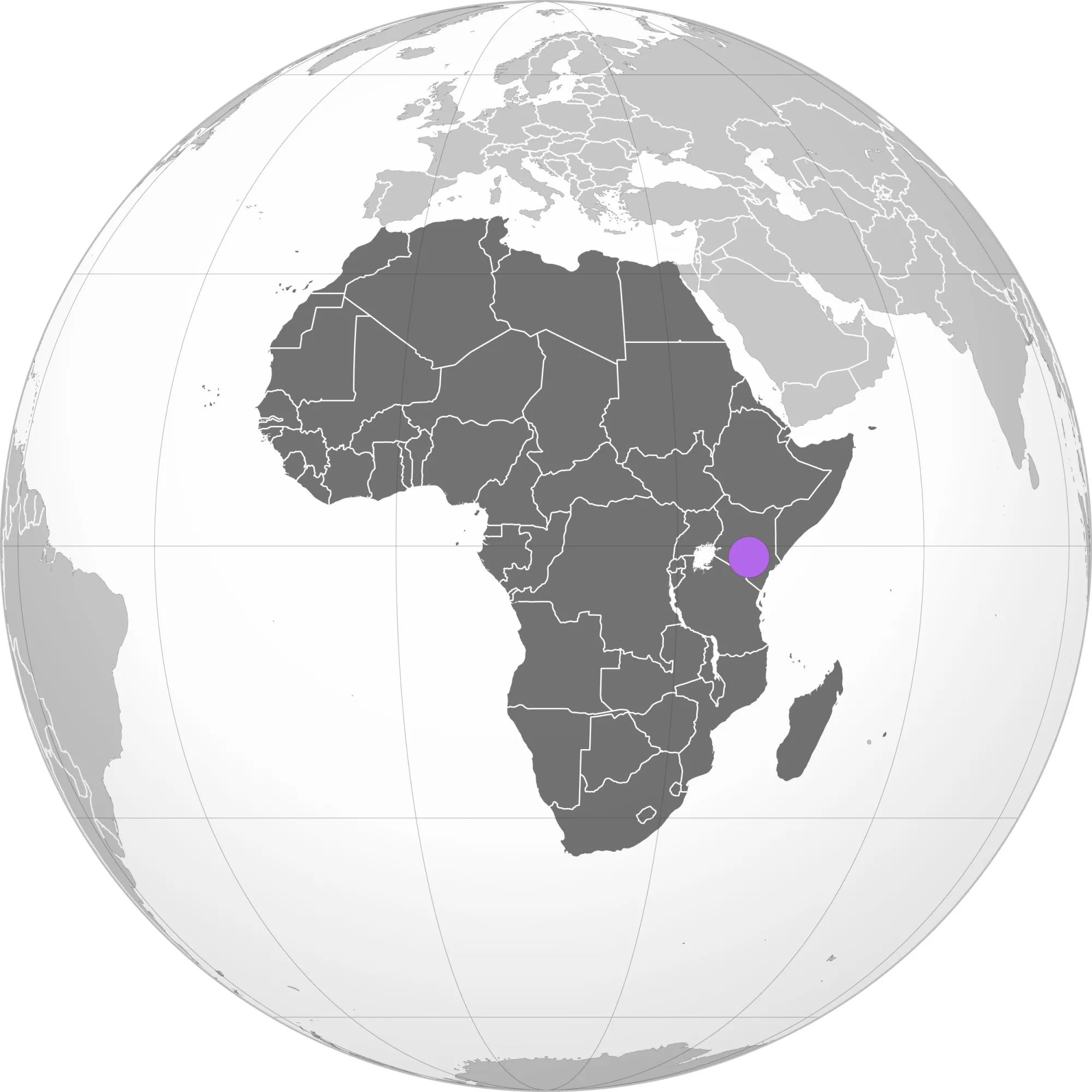 globe icon with Nairobi indicated