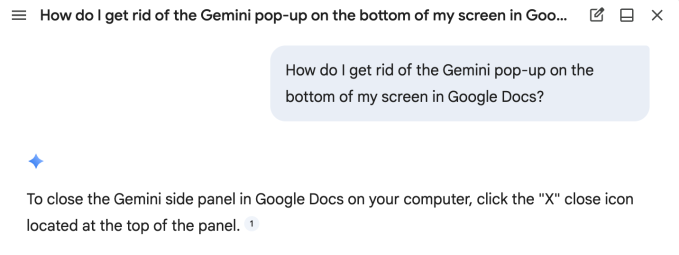 Screenshot of Gemini conversation asking how to remove itself
