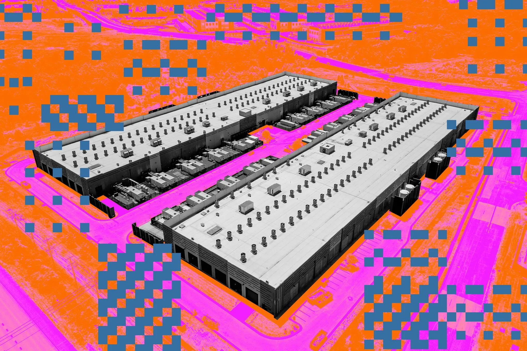 Graphic image of a data center.
